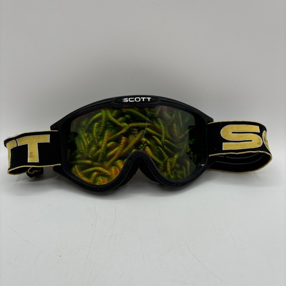 Rare Scott Ski Goggles Hologram Worms Vintage 90's Needs Foam Replaced Scratched